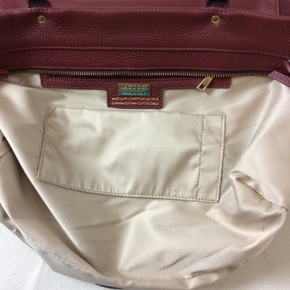 LaCucci Burgundy Leather Made In Italy Handbag. Good used condition. Preloved - Picture 11 of 11